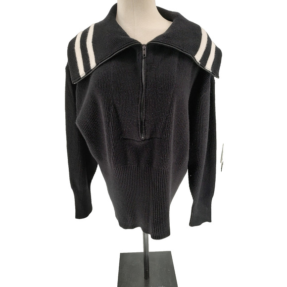 Love Sick Torrid Woman Black Shaker Ribbed Knit Sweater 1/2 Zip Size 3 US 22/24 - Picture 6 of 11